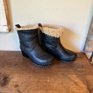 No. 6 5" Shearling Clog Boot with Mid Heel